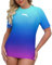 Halcurt Damen UV Shirt Kurzarm Rash Guard UPF 50+ Schwimmshirt Schnell Trocknender Badeshirt XXL