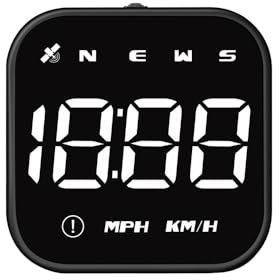 NOPNOG 2,5 Zoll Auto-Head-Up-Display, Auto-Tachometer mit GPS, Kompass und Uhrzeit, Geschwindigkeitsüberschreitungsalarm, USB-betrieben (Weiß)