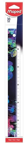Maped - Lineal DEEPSEA PARADISE 30 cm - Verziertes Schullineal - Ergonomisch und leicht - mit Millimetereinteilung