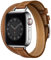 HEYOZURY Cinturino Compatibile con Apple Watch Cinturino Double Tour Pelle Donne 45mm 44mm 40mm 41mm 49mm,Originale Vera Pelle Cinturino for iWatch Series 9/8/7/6/SE/5/4/3/2/1, Brun- 2