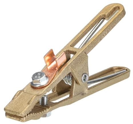 sourcing map 260A Brass A-Shape Welding Machine Grounding Clamp Earth Ground Cable Copper Grip Clip for Welding Machine