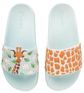 Dedoles Badeschuhe & Hausschuhe viele lustige Designs Bücher Kaffee Katze Party Pizza Dackel Fuchs Panda Delfin Geschenk, Farbe: Geduldige Giraffe, Gr.: 38 EU