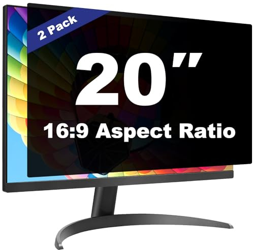 Pozlle 20 Zoll Computer Sichtschutz Displayschutzfolie für 16:9 Breitbild-Desktop-Monitor – blendfreier Blaulicht-Sichtschutzfilter und Anti-Spionage-Sichtschutzfolie, 2 Stück