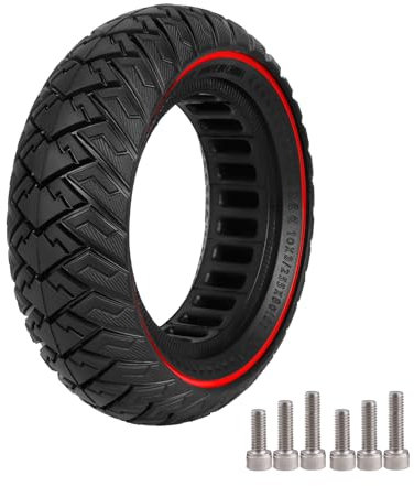 10 Zoll Scooter Solide Reifen, Elektroroller Vollgummireifen 10 x 3/255 x 80 (80/65-6) Ersatzreifen für Zero 10X / Kaabo WOLF WARRIOR X/MANTIS 10, Vorne/Hinten Roller Vollreifen (Rot)