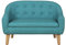 DGBAOBEI Kinder-Sofa, PVC-Leder, Kindersessel, 2-Sitzer, Kleinkind-Sofa, Stuhl mit Holzbeinen (blau)