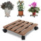 Jopassy 3X WPC Pflanzenroller 30x30CM, Blumenroller Tragkraft 80 KG, Rolluntersetzer mit Rollen, Rollbrett für den Innen- und Außenbereich, Kübelroller für Pflanzen, Blumentopf (Eckig Braun)