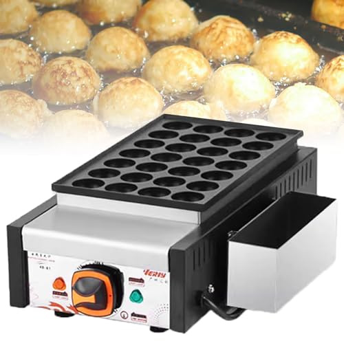 HNBYLMM Takoyaki Maker, 28 Holes Commercial Octopus Ball Maker with Non Stick Pan, Japanese Takoyaki Machine Fish Ball Maker Machine Takoyaki Grill for Making Pancake Balls
