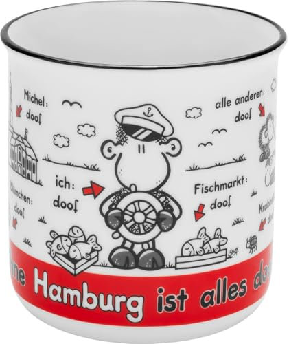 Sheepworld Tasse mit Spruch Ohne Hamburg ist alles doof | Kaffeetasse, New Bone Porzellan, 35 cl | Geschenk Freunde, lustiges Geschenk | 61447