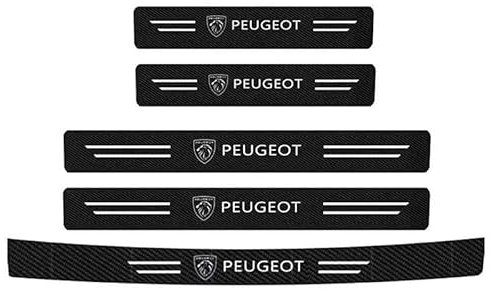 evimo 5 Pièces Voiture Plaques Seuil Porte, pour Peugeot Expert 3 Anti-DéRapant Autocollant RéSistant Aux Rayures Protection Seuil Porte de Voiture