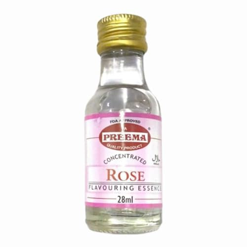 Preema Rose 28ml Essence x 1, Concentrated Food Flavouring Extract Liquid for Baking Cooking Drink Mix with Welari Thank You Card | (1pack)