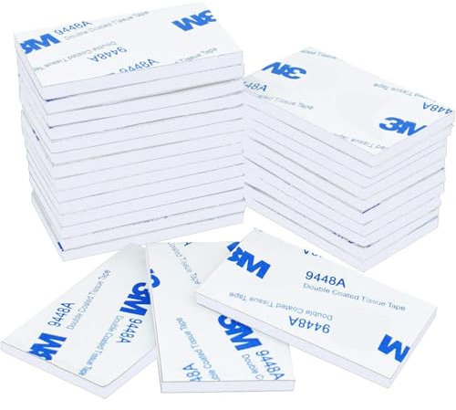 50pcs Double Sided Sticky Pads,3mm Thickness Sticky Pads Heavy Duty,Heavy Duty Strong Mounting Adhesive Foam Pads,Mounting Pads Number Plate Sticky Pads for Walls,Floor,Plastics,Glasses(white,50x30mm)