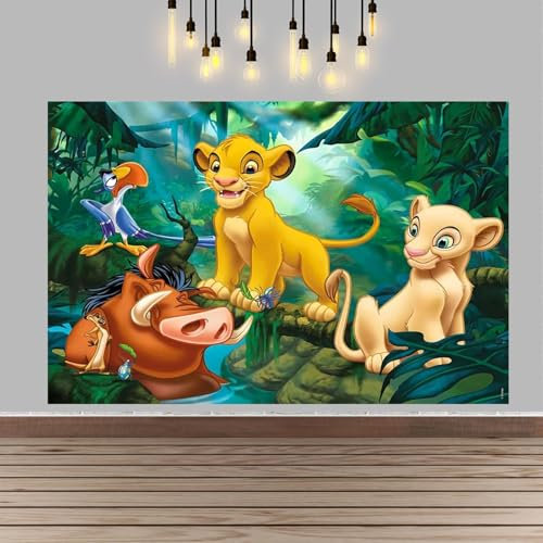 Cartone animato Re Leone sfondo panno festa decorazione banner murale