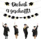 Graduation Deko Girlande Schwarz, Du Hast es Geschafft Banner, Abschluss Deko Girlande Banner, Schulabschluss Deko Banner, Graduation Abschluss Deko, fur Bachelor Master Doktor Abschlussfeiern