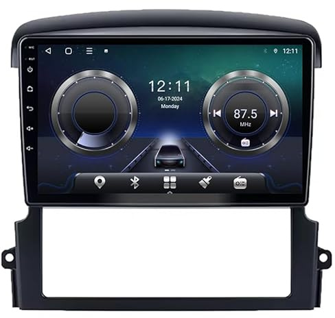 FJINQIANG Android 14 Radio Coche 2 DIN 9 Pulgadas HD Pantalla Táctil para KIA Sorento 2004-2008 Conectar y Usar con Bluetooth GPS WiFi Radio Carplay Inalámbrico/Android Auto,4 Core WiFi 1G+16G