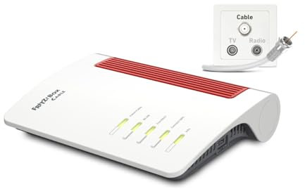 Fritz!Box 6670 Cable | Routeur Wi-FI 7 avec Modem câble, Zigbee & DECT ULE, LAN 2,5 Gigabit, Mesh Wi-FI, USB, TV Streaming | Compatible avec Ziggo, Delta et Plus | Mises à Jour gratuites incluses