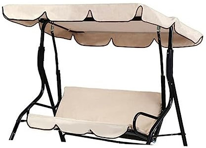 KONTONTY 1 Stück Swing Sonnenschutz Abdeckung Wasserdichtem Oxford Uv Blockierend für Personen Hängesessel Beige für Terrasse und Garten
