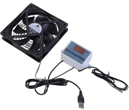 Trufolxiaz Ventilateurs Refroidissement Silencieux À 120 Mm USB avec Contrôle du Thermostat Réglable pour Armoires Ventilateur Cabinet Calme Théâtre À Maison