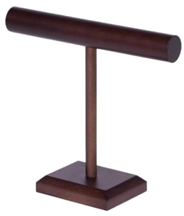 Vseutiac Présentoir Collier Organisateur Bijoux Porte Bracelets T Forme avec Base Bois pour Exposition de Colliers et Rangement Adapté à Maison Magasin Décorat