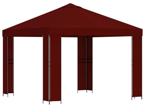 vidaXL Pavillon 3 x 3 m Bordeauxrot Polyester und Stahl 190