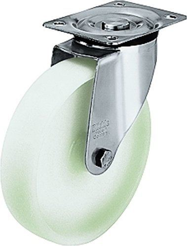 BLICKLE EDELSTAHL-LENKROLLE MIT ANSCHRAUBPLATTE LX-PO 125G. MIT GLEITLAGER. DURCHMESSER 125 mm