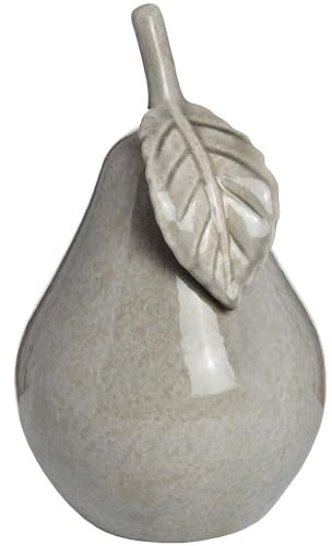 Hill 1975 Antique Grey Large Ceramic Pear, Plastic, Mixed, 28 x 17 x 17cm