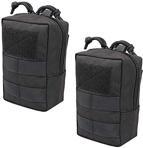 Magarrow Tactical Molle Pouch Multifunktions-Hüfttasche zum Aufhängen (Black- 2pcs)