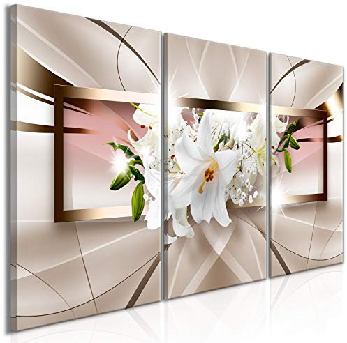 murando - Wandbilder XXL Orchidee 120x60 cm Vlies Leinwandbild 3 Teilig Kunstdruck modern Wandbilder XXL Wanddekoration Design Wand Bild - Blumen Beige b-A-0364-b-e