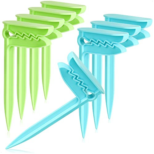 com-four® 8X Strand Handtuch Clips - Handtuchklammern zum Befestigen - Ideal für Strand, Reisen, Camping oder Picknick (08 Stück - Hering)