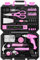 DEKO Ensemble d'outils à main 98 pièces avec boîte de rangement en plastique Rose