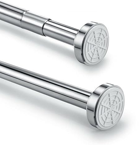 ONPIRA Duschvorhangstange ohne Bohren. Ausziehbar von 55-230cm Teleskopstange Dusche Garderobe Vorratskammer (Länge: 55-90cm)