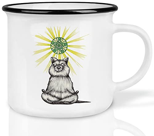Ligarti® Keramiktasse [Design by H. Ligeti] Design Mug & handveredelter Becher I Spülmaschinengeeignete Tasse, Kaffeetasse, Teetasse, Cup (YogiBär Yoga)