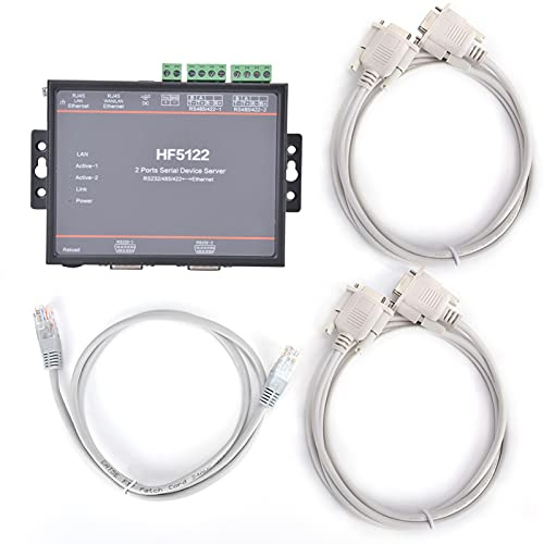 HF-5122 Dual Serial Port zu Ethernet RS232/RS485/RS422 Serial Server 5-36VDC Unterstützt 2-Wege-Ethernet-Schnittstellen