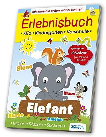 Erlebnisbuch - Wörter: Ich lerne erste Wörter kennnen!. Malen, Rätseln, Stickern. Extragoße Sticker für kleine Hände!