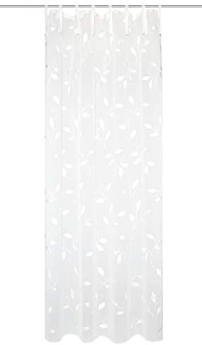 Home Fashion / Fertigschal aus Leinenstruktur Bestickt, Seiten und Abschluss gesäumt, |AIDINA| 040322-1005 | GRÖSSE 245 X 140 cm WOLLWEIß