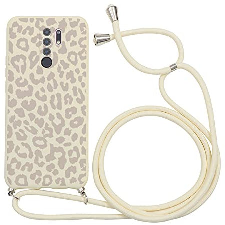 Yoedge 2 in 1 Handykette Handyhülle für Xiaomi Redmi Note 8 Pro 6,53 hülle,Silikon Motiv mit Kordel zum Umhängen,Verstellbarer Necklace,Vollkörperschutz Stoßfest Case für Redmi Note 8 Pro,Leopard