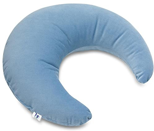 Pepi - Kuschelkissen Kinder - Handgenäht Kissen Kinderzimmer - Kinder Kissen Mond - Baby Kissen Deko - Mondikssen Jeans
