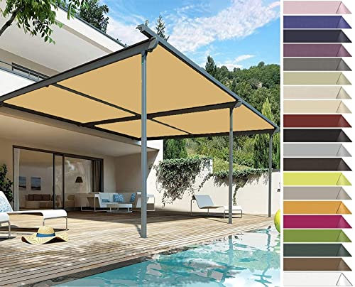 RYNS Sonnensegel für Gartenpavillon Sunset Deluxe 150x200cm Sonnenschutz UV Schutz Wasserabweisend Balkon Sichtschutz Sichtschutz inkl Befestigungsseile Für Garten Balkon, Beige
