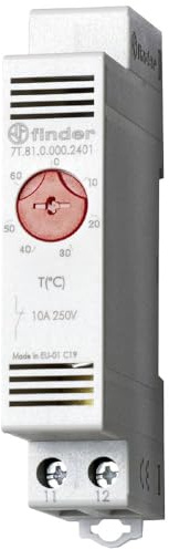 Finder 7T Thermostat 20 A / 250V 1 NO (SPST-NO), 60 °C, -45 °C 110V ac/dc, 240 V ac/dc