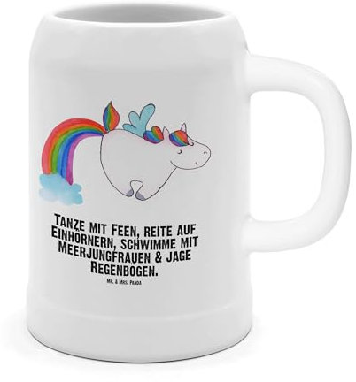 Mr. & Mrs. Panda Bierkrug Einhorn Pegasus, Steinzeug, 500 ml