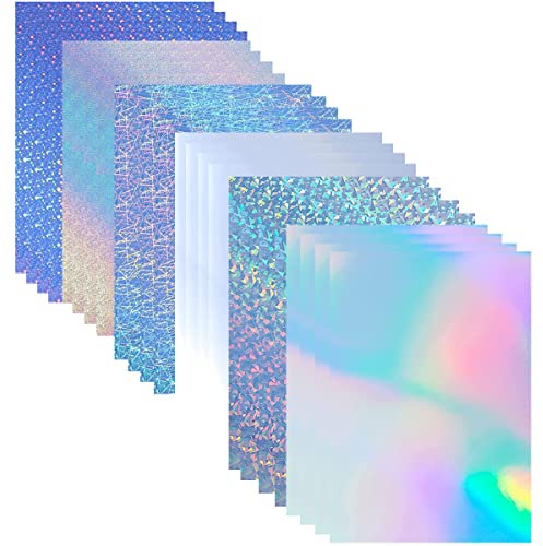 Acidea Papel adhesivo de vinilo holográfico, se seca rápidamente para impresora de inyección de tinta y láser, suministros de bricolaje