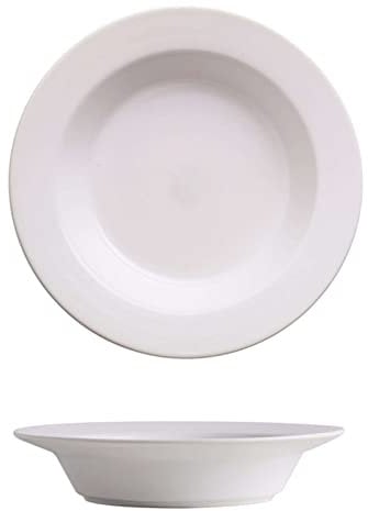 Plato Sopero Grande De Cerámica con Borde, Juego De 2 Cuencos para Pasta, Plato para Servir Ensalada, Apto para Microondas Y Horno.-blanco-20x20x4cm, 500ml