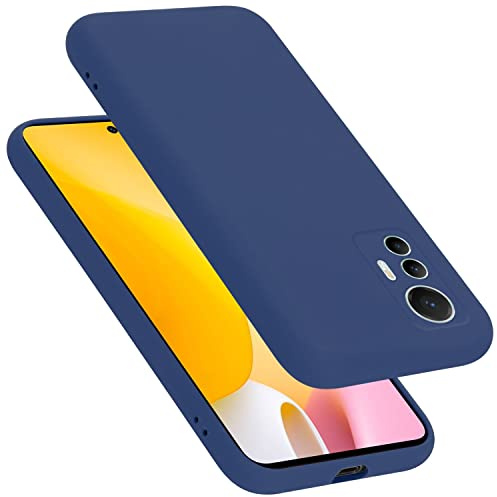 Cadorabo Hülle kompatibel mit Xiaomi 12 LITE Hülle Silikon Handyhülle für 12 LITE Case aus flüssigem Silikon- Kratzfeste und stoßfeste dünne TPU Schutzhülle - Liquid BLAU
