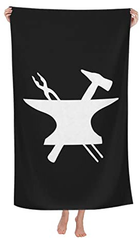 Beach Towel Blacksmith Hammer Logo Durable Microfiber Face Cloths Soft Towels For Pool Camping Everyday 80X130Cm