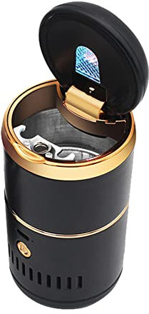 Uposao Cendrier De Voiture avec Aspirateur, Cendrier De Voiture Portable Cendrier Voiture sans Fumée avec LED Conteneur De Cendres De Fumée Amovible pour Véhicule, Maison, Bureau Et Voyage
