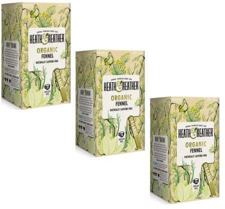 Heath & Heather® | Infuso BIO al Finocchio | Tisana Digestiva Senza Caffeina Puro Finocchio - 60 Bustine (90 Gr)