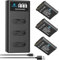Homesuit NP-BX1 Akku 1600mAh und DREI Schlitze LCD Ladegerät Kit für Sony NP-BX1/M8 Cyber-Shot DSC-RX100(II/III/IV/V/VA/VI/VII), RX1, HX50V, HX90, WX350, RX1R, M7/6/5, HDR-AS15 Kamera (3er-Pack)