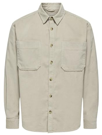 ONLY & SONS ONSALP Men's Shirt, Silver Lining, XXL