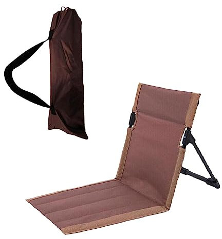 Perfeclan Strandsitzkissen, Bodenstuhl mit Rückenstütze, klappbares Stuhlpolster für Rucksackreisen, Wandern, Angeln, Outdoor, Camping, BRAUN
