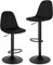 Lestarain Juego de 2 Taburetes Bar con Respaldo, Taburetes Cocina Terciopelo de Altura Ajustable Entre 60 y 81 cm, Giratorios de 360°, Negro, LBAI64003-2