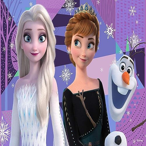 Grandi Giochi PUR01000 Frozen, ELSA, Anna e Olaf Eiskönigin II horizontales Linsenpuzzle mit 200 Teilen und 3D-Effektverpackung-PUR01000